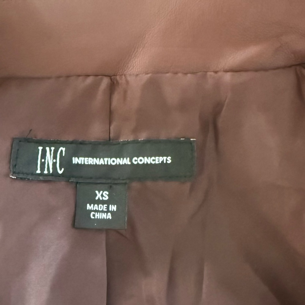 INC International Concepts Faux Leather Moto Jacket NWT Size XS - Picture 7 of 9